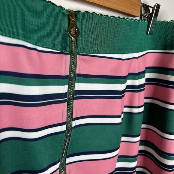 Draper James Eloquii Striped Pencil Skirt Womens Size 16 Career Pink Green - Picture 8 of 9